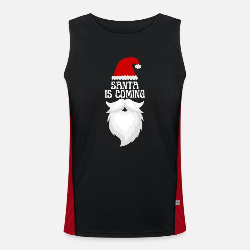 Santa is coming Funktionelles Kontrast-Tank Top für Männer 