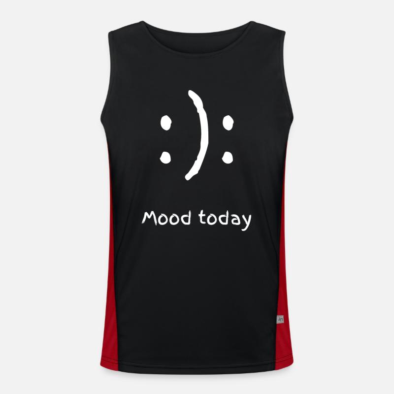 mood today - Men's Functional Contrast Tank Top  - black/red