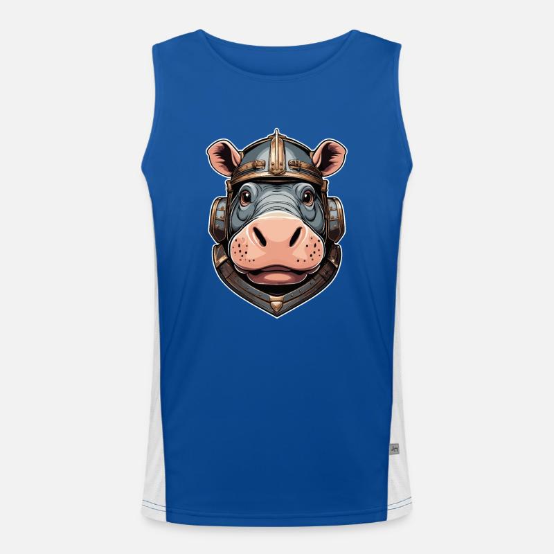 Hippo Head Men's Functional Contrast Tank Top 