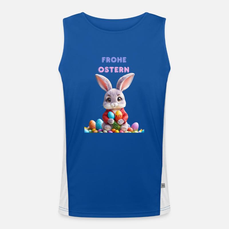 Frohe Ostern Funktionelles Kontrast-Tank Top für Männer 
