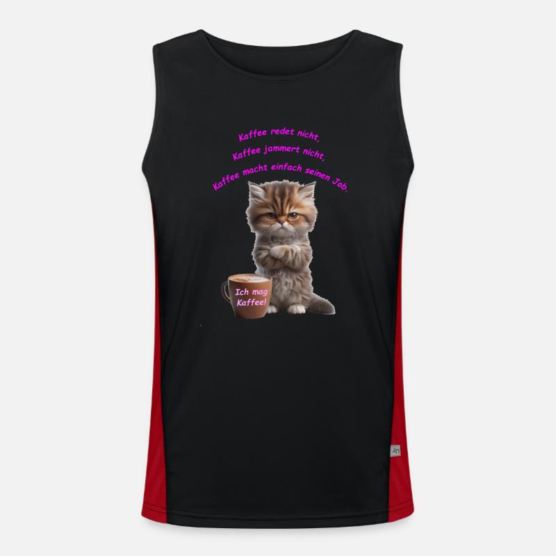 Cat Coffee ich mag kaffee Funktionelles Kontrast-Tank Top für Männer 