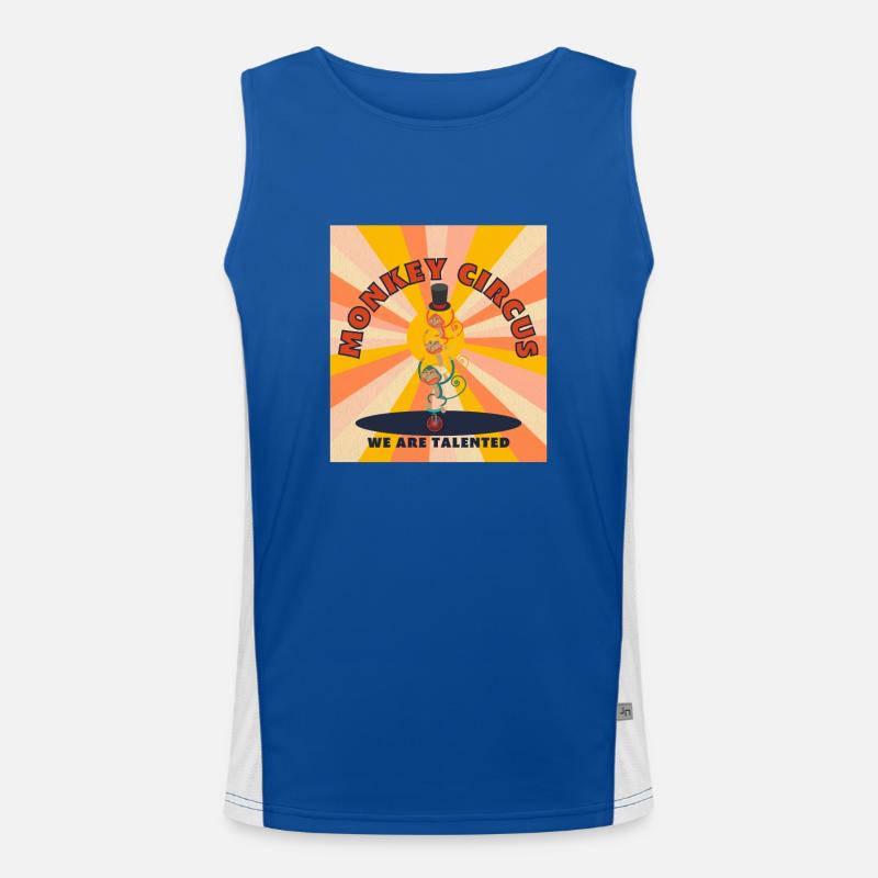 Monkey Circus - orange yellow Men's Functional Contrast Tank Top 