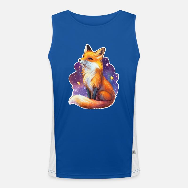 Fox and starry sky Men's Functional Contrast Tank Top 