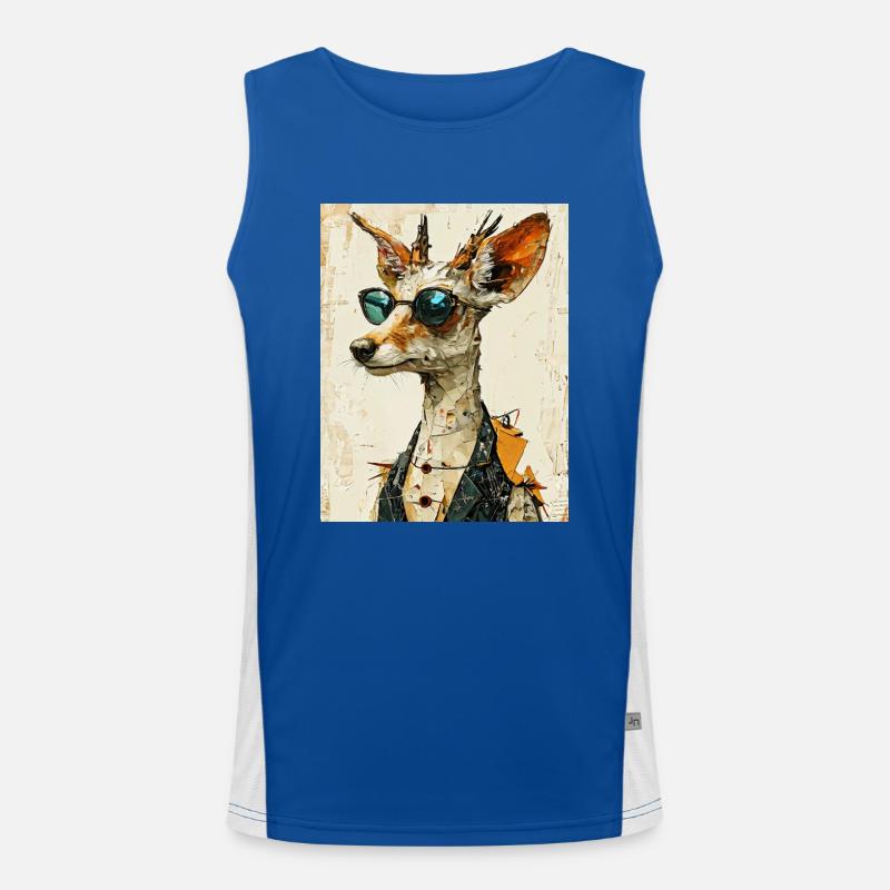 Fuchs im Anzug Funktionelles Kontrast-Tank Top für Männer 