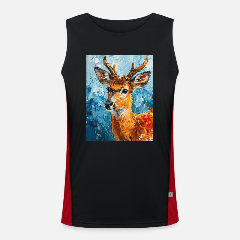Deer image Men's Functional Contrast Tank Top 