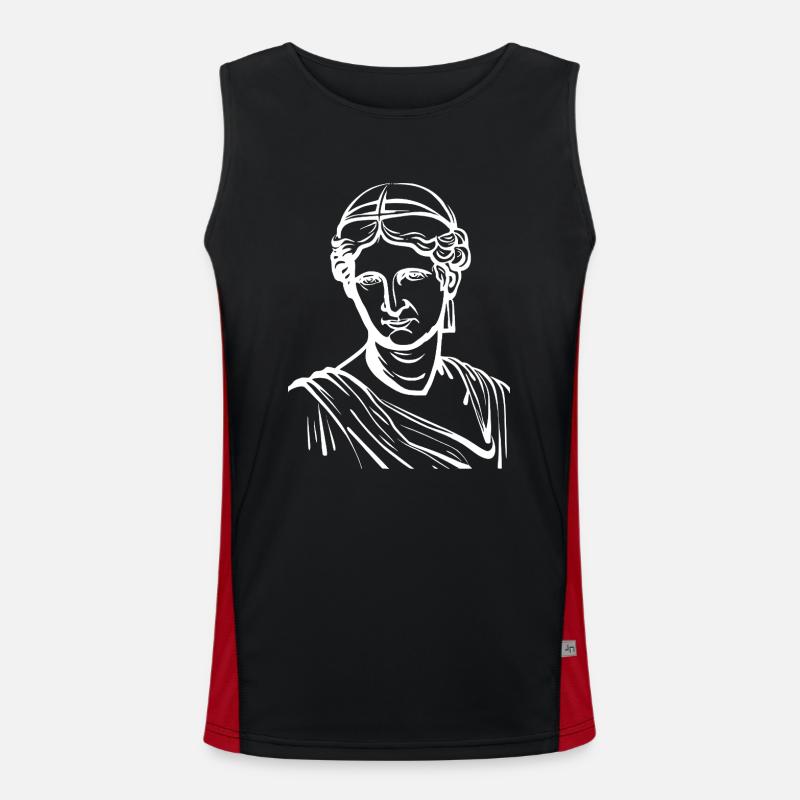 Ancient Old Marble Statue - Men's Functional Contrast Tank Top  - black/red