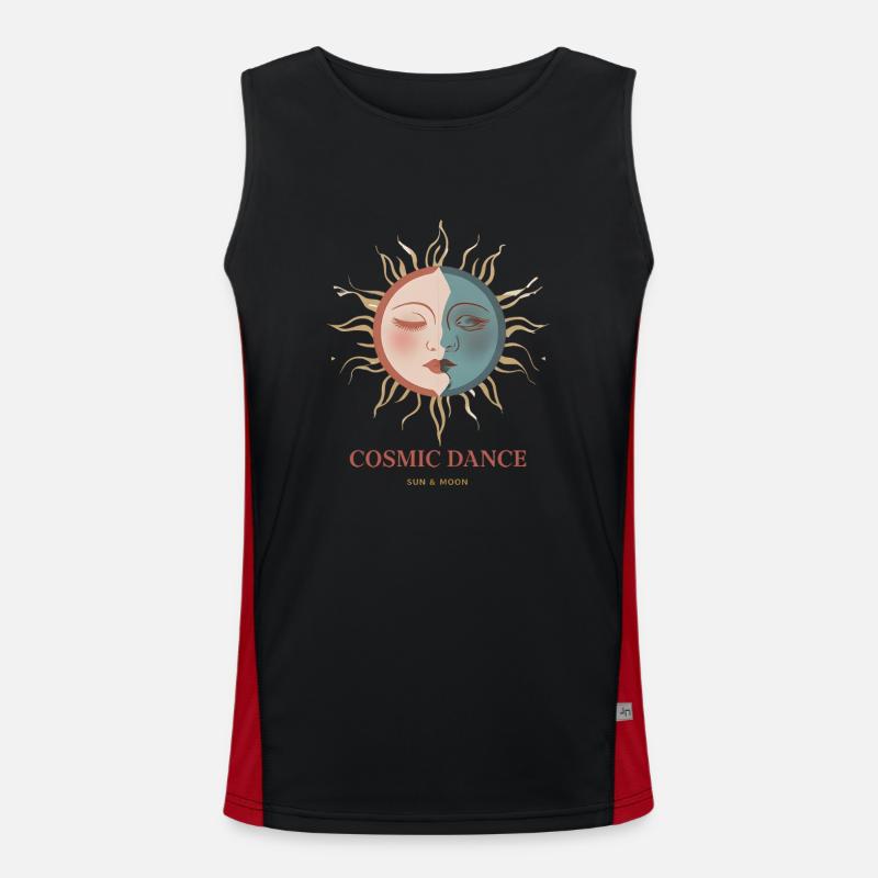 Cosmic Dance Spiritual Gift - Men's Functional Contrast Tank Top  - black/red
