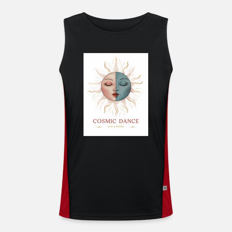 Cosmic Dance Spiritual Gift - Men's Functional Contrast Tank Top - black/red