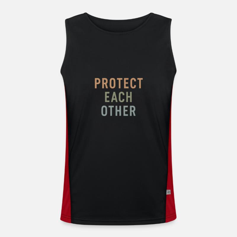 protect each other Gift - Men's Functional Contrast Tank Top  - black/red