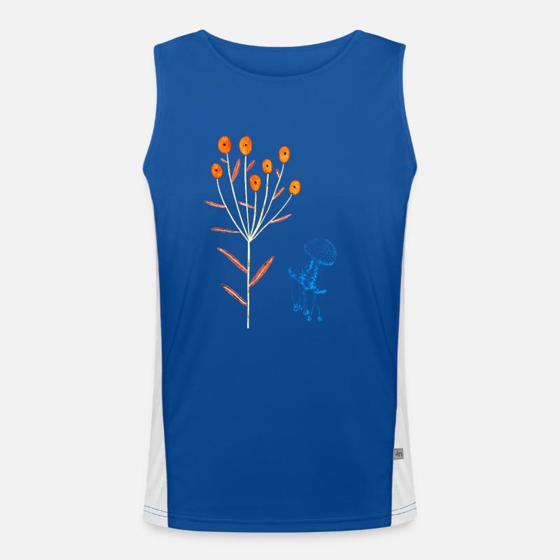 Neon Florals and Blue Jellyfish Men's Functional Contrast Tank Top 
