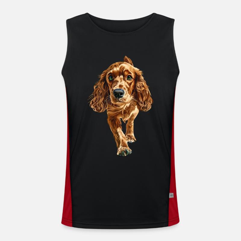 Cocker Spaniel Funktionelles Kontrast-Tank Top für Männer 