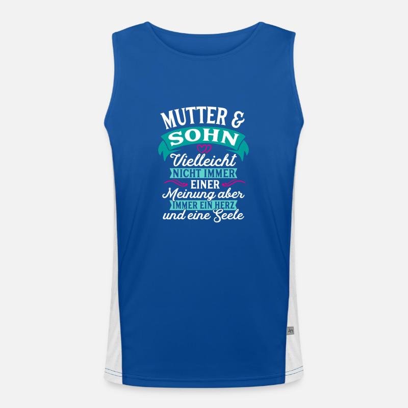 Mutter Sohn Seele Geschenk Geburtstag Funktionelles Kontrast-Tank Top für Männer 