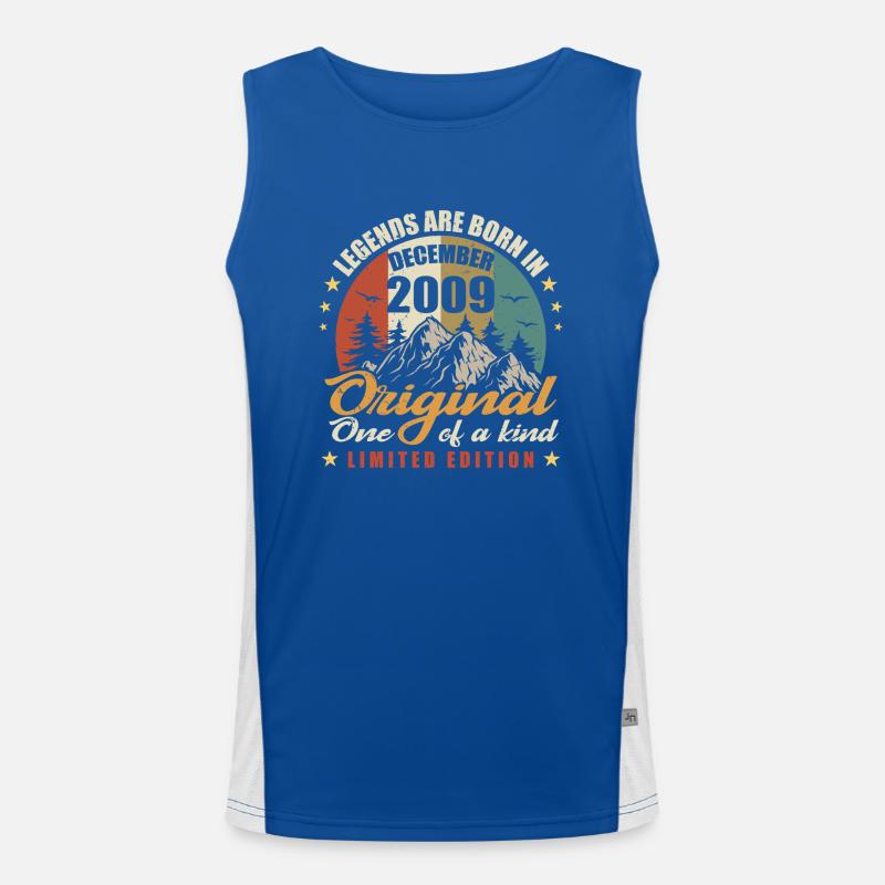 Legends were born in December 2009, Original 2009 Men's Functional Contrast Tank Top 