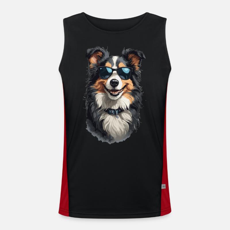 Border Collie bester Freund Stilvolle Hunde Funktionelles Kontrast-Tank Top für Männer 