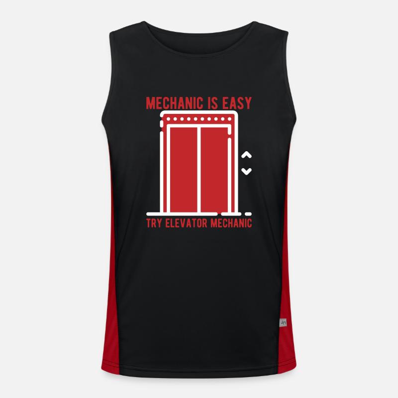 Try Elevator Mechanics - Mechanic Is Easy Funktionelles Kontrast-Tank Top für Männer 