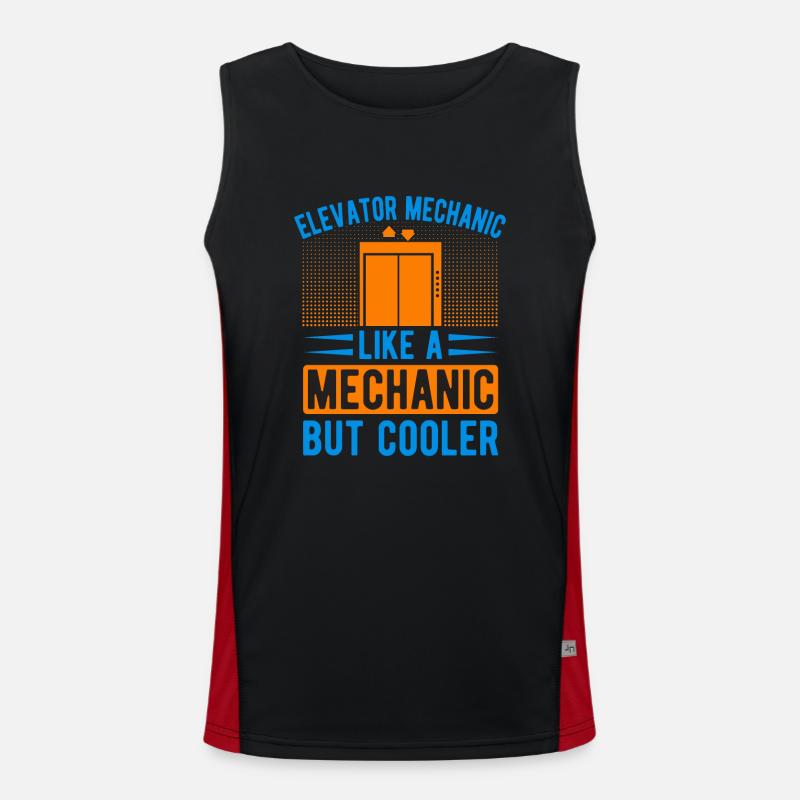 Elevator Mechanic Like a Mechanic But Cooler Men's Functional Contrast Tank Top 