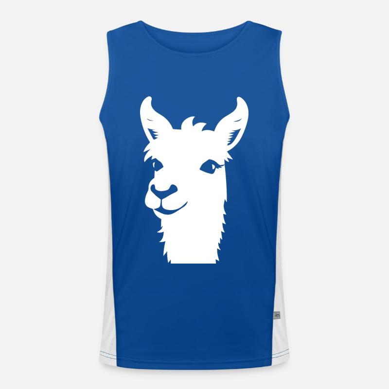 Drôle de lama Silhouette Cheeky Fun Lamas Débardeur respirant contrasté Homme 