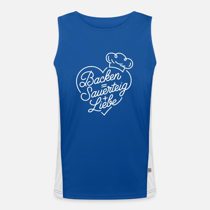 Backen mit Sauerteig und Liebe Funktionelles Kontrast-Tank Top für Männer 