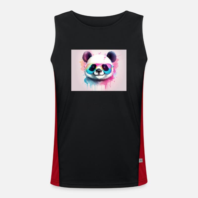 Bär mit farbiger Brille Funktionelles Kontrast-Tank Top für Männer 