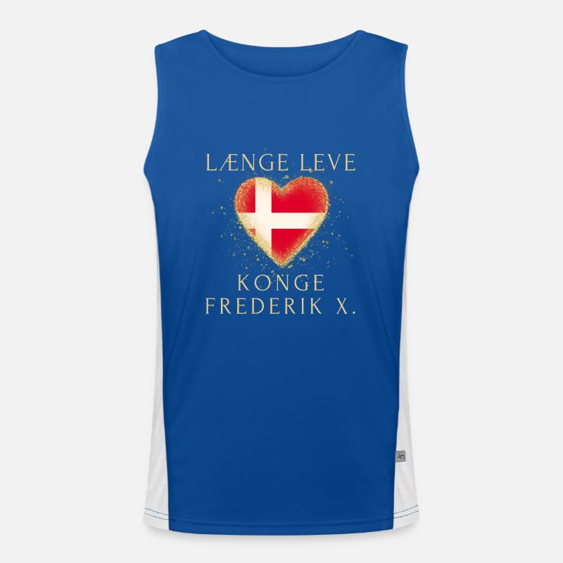 Læng leve Konge Frederik X Dänemark Funktionelles Kontrast-Tank Top für Männer 