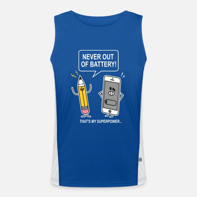 funny humor sarcasm smartphon Men's Functional Contrast Tank Top 