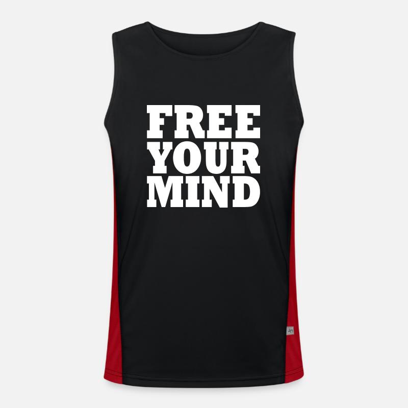Free your mind - Men's Functional Contrast Tank Top - black/red