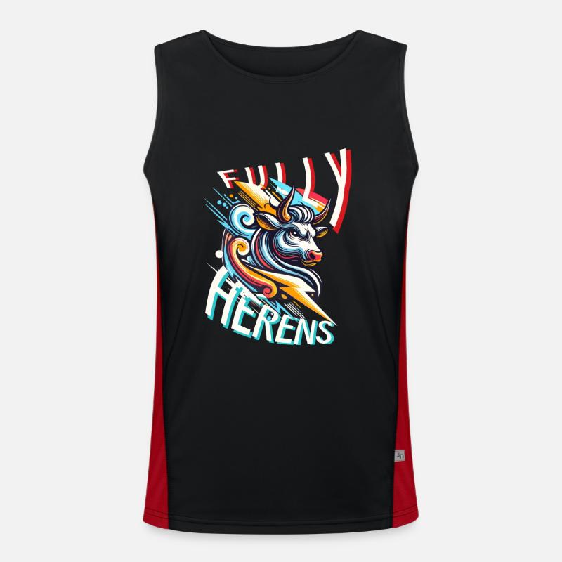Hérens Kuh, Eringer,Fully Funktionelles Kontrast-Tank Top für Männer 