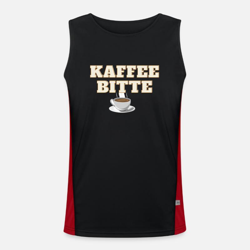 Kaffee Bitte Funktionelles Kontrast-Tank Top für Männer 