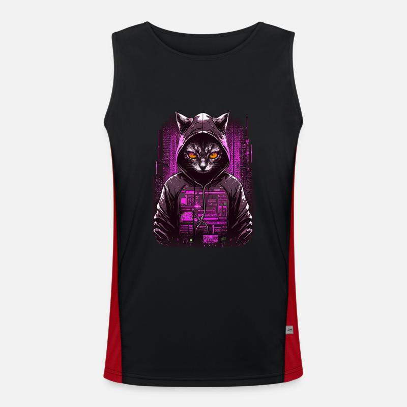 Chat cyber-pirate Débardeur respirant contrasté Homme 
