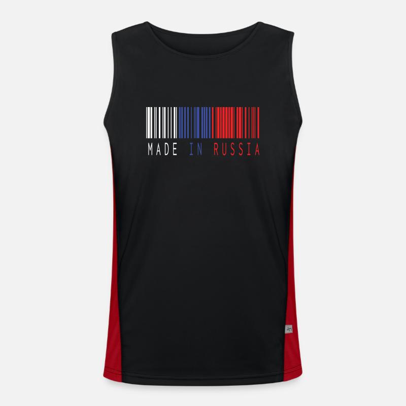 MADE IN RUSSIA BARCODE Funktionelles Kontrast-Tank Top für Männer 