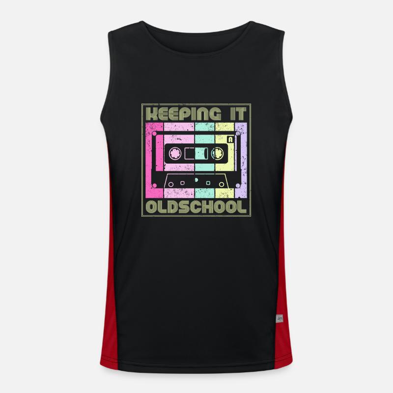 80s 90s Cassette Mixtape Retro Funny Débardeur respirant contrasté Homme 