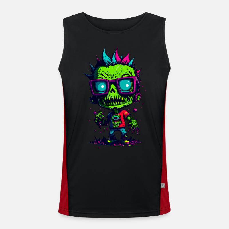 Bunter cooler Zombie Funktionelles Kontrast-Tank Top für Männer 