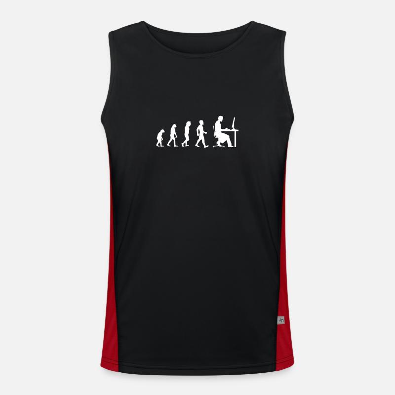 Evolution - Geschenk - Programmierer Computer Nerd - Funktionelles Kontrast-Tank Top für Männer - Schwarz/Rot