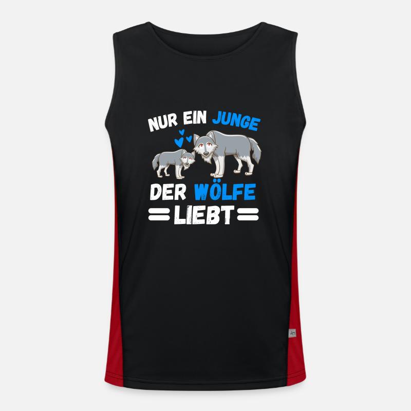 Waldbewohner Jungs Wald Tier Geschenk Wolf Funktionelles Kontrast-Tank Top für Männer 