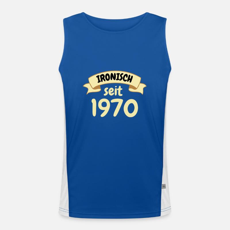 53 Jahre Geburtstag Geschenk Ironisch seit 1970 Funktionelles Kontrast-Tank Top für Männer 
