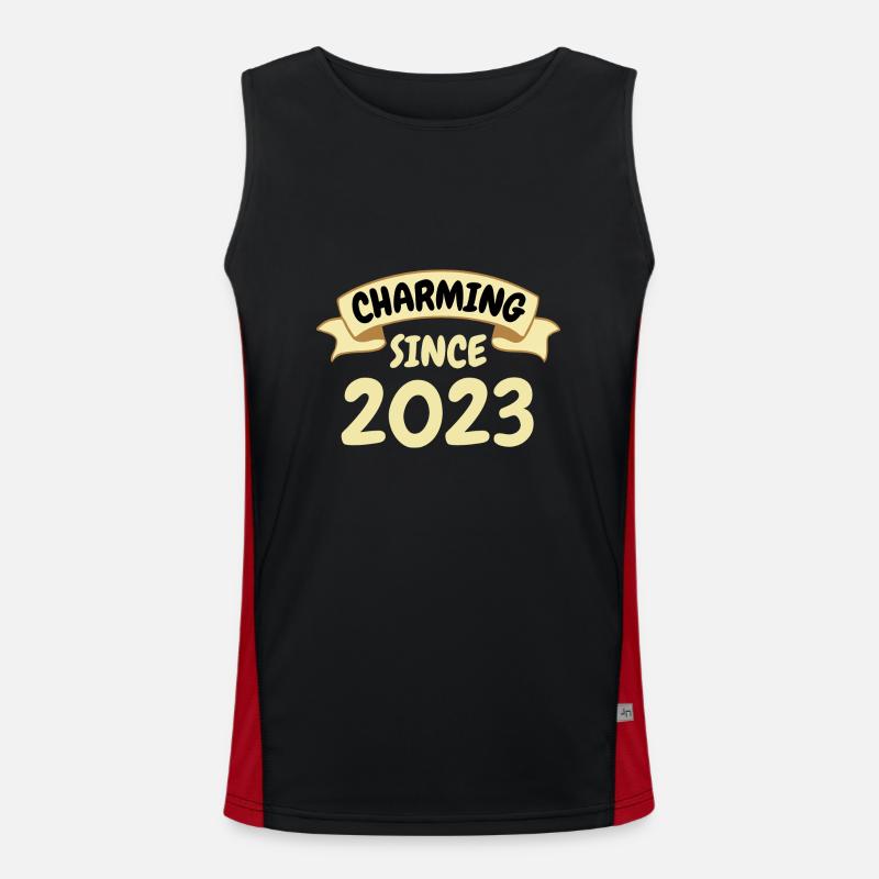 Geburt Geschenk Charmant seit 2023 Funktionelles Kontrast-Tank Top für Männer 