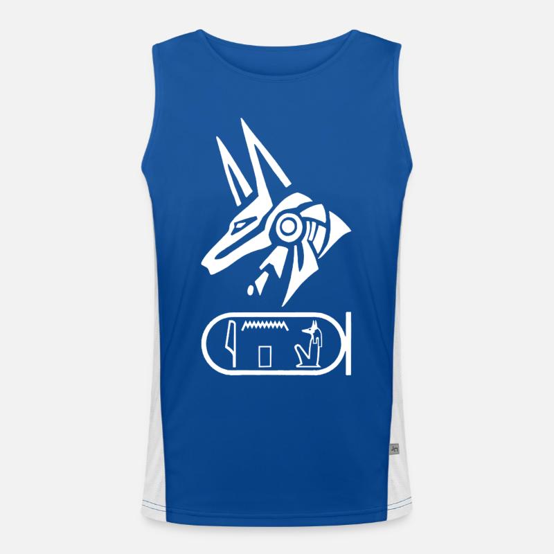 Dieu égyptien Anubis (blanc) Débardeur respirant contrasté Homme 