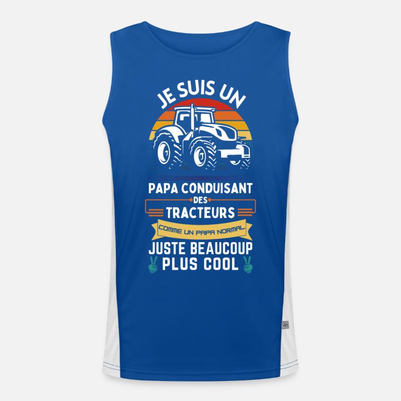Father's Day T-shirt - Dad Tractor Driver Men's Functional Contrast Tank Top 