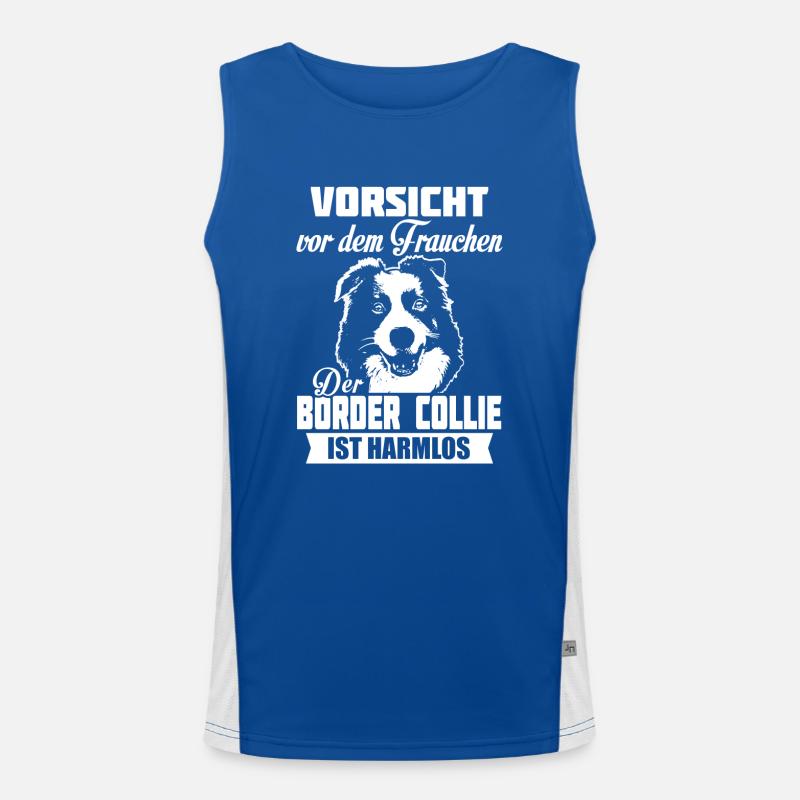 Border Collie Men's Functional Contrast Tank Top 