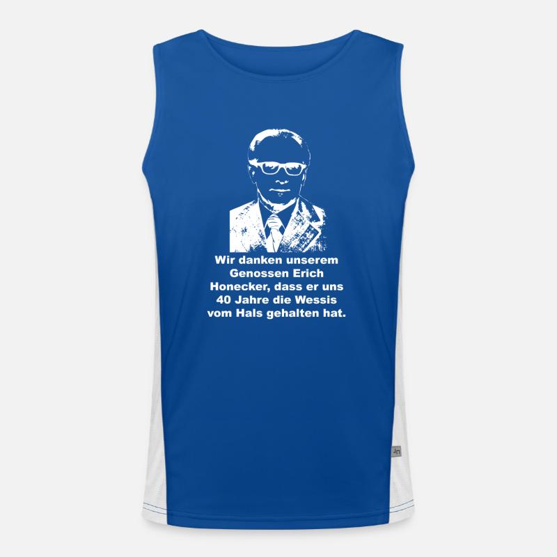 DDR Ossi Honecker saying funny Wessi Men's Functional Contrast Tank Top 