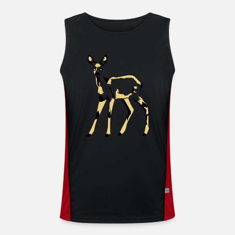 deer - Men's Functional Contrast Tank Top  - black/red