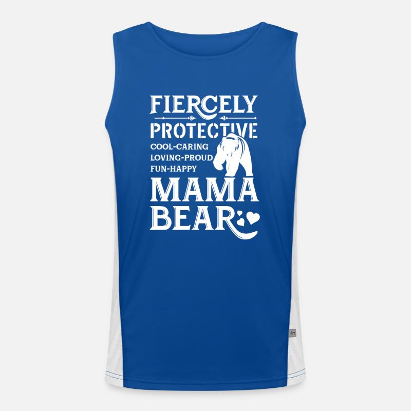 Fiercely Protective Mama Bear Men's Functional Contrast Tank Top 