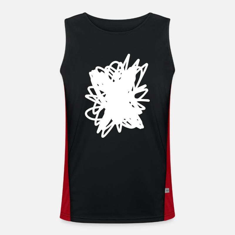 Scribble Spot Scribble - Men's Functional Contrast Tank Top  - black/red