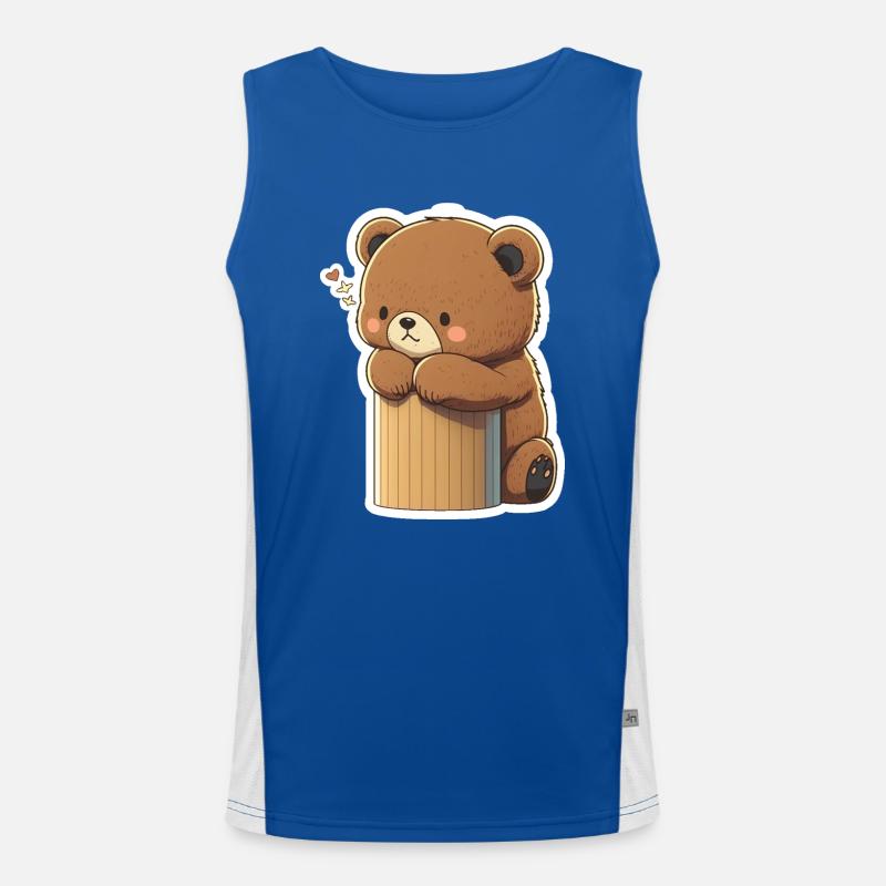 Mignon Chibi Bear, Bébé Ours Débardeur respirant contrasté Homme 