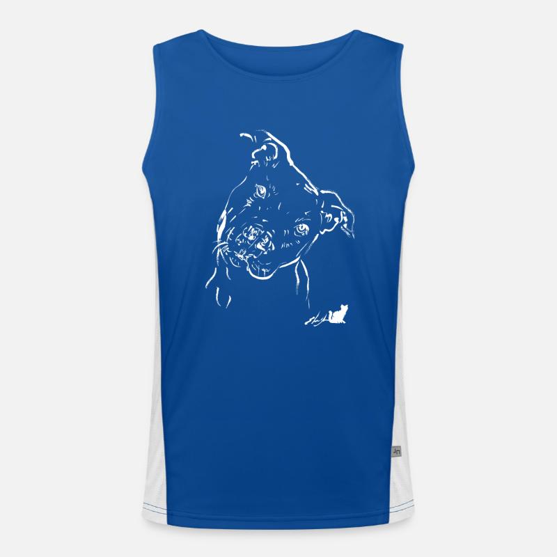 white pit bull Men's Functional Contrast Tank Top 
