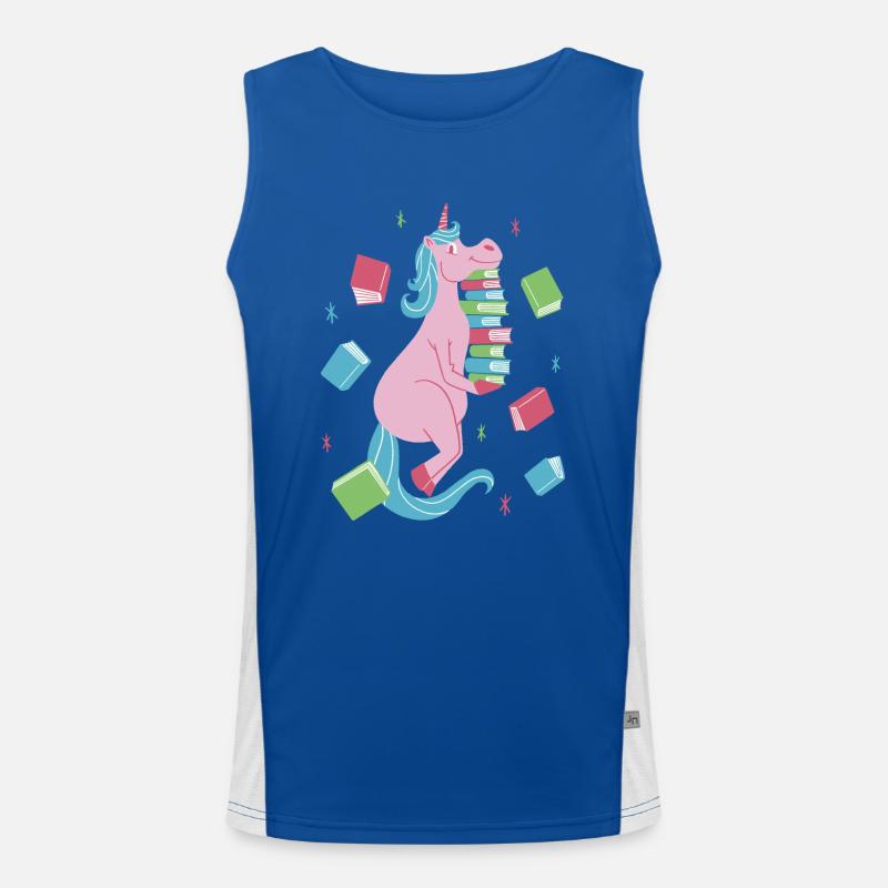 Bookish Unicorn Delight Funktionelles Kontrast-Tank Top für Männer 