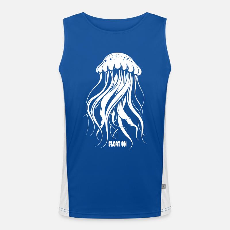 Float on, Qualle mit Tentakeln, Meeresbewohner Funktionelles Kontrast-Tank Top für Männer 