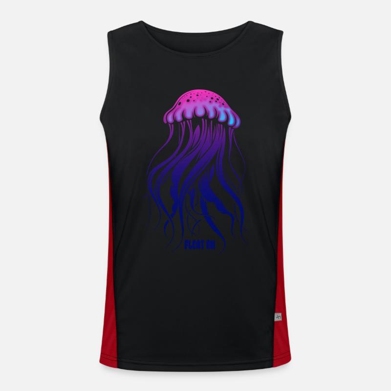 Float on, Qualle mit Tentakeln, Meeresbewohner Funktionelles Kontrast-Tank Top für Männer 