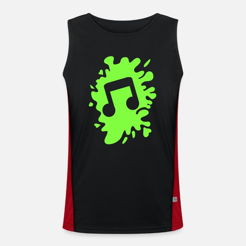 Musical note blobs Men's Functional Contrast Tank Top 