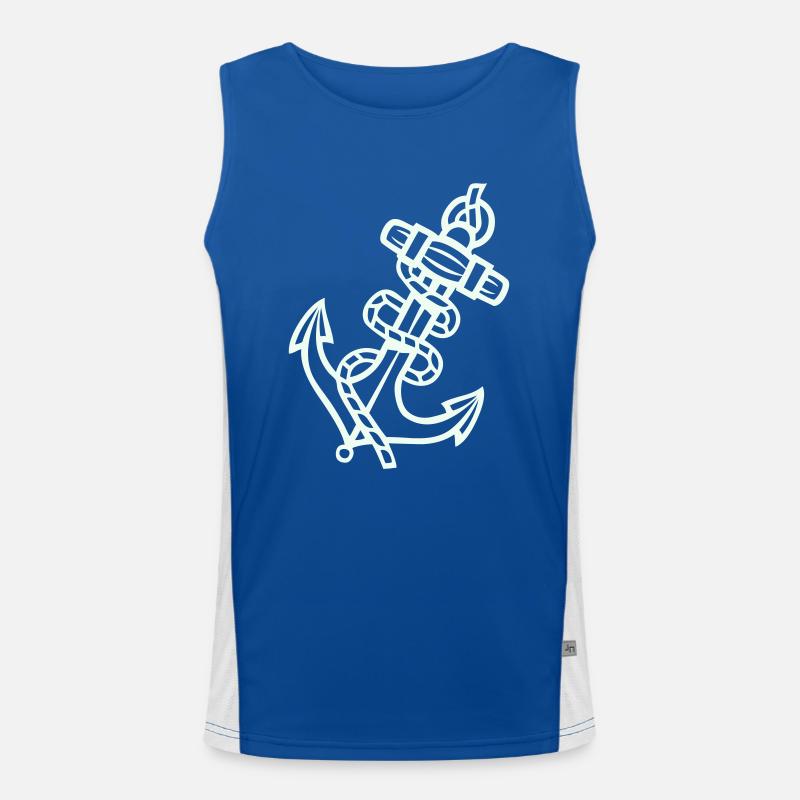 Anker Symbol Funktionelles Kontrast-Tank Top für Männer 
